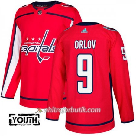 Barn Ishockey Washington Capitals Tröja Dmitry Orlov 9 Adidas 2017-2018 Röd Authentic